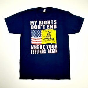 Don't Tread On Me Gadsden Men's Graphic T-shirt Size Medium Navy Blue